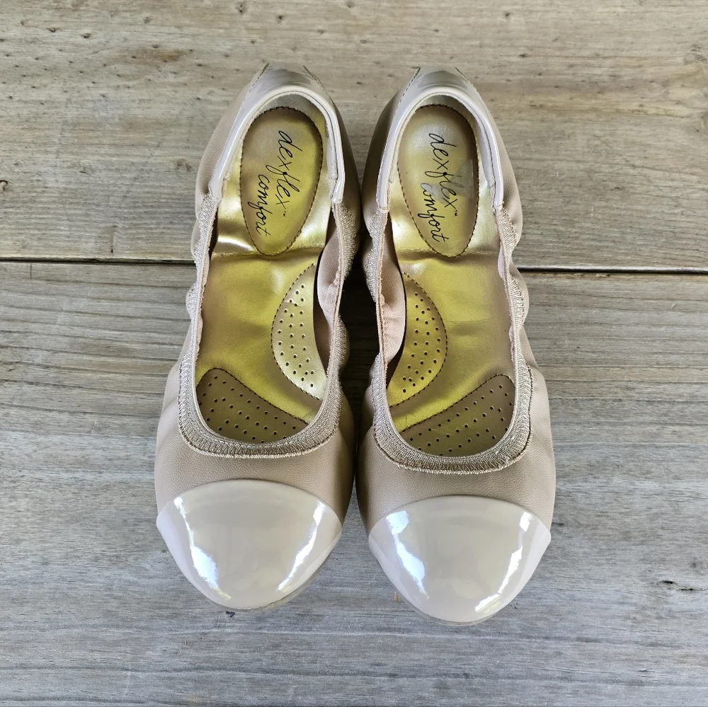 Dexflex Comfort Claire Classic Minimalist Capped Toe Comfort Ballet Flats 8M